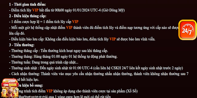 Hoạt động VIP ABC8 quy định minh bạch về thời gian